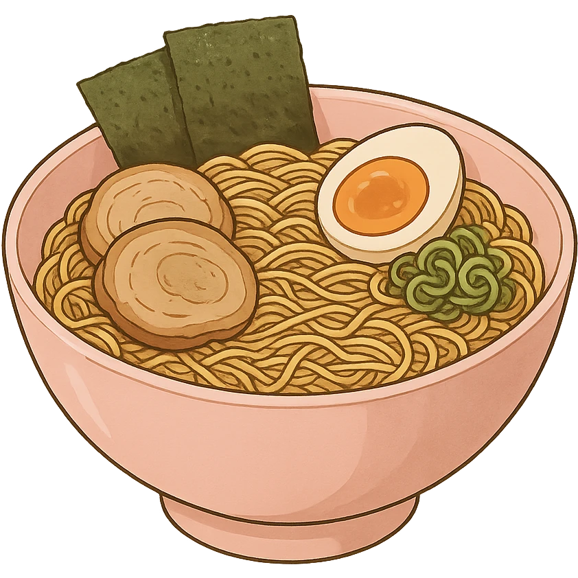 pink ramen bowl, no background emoji