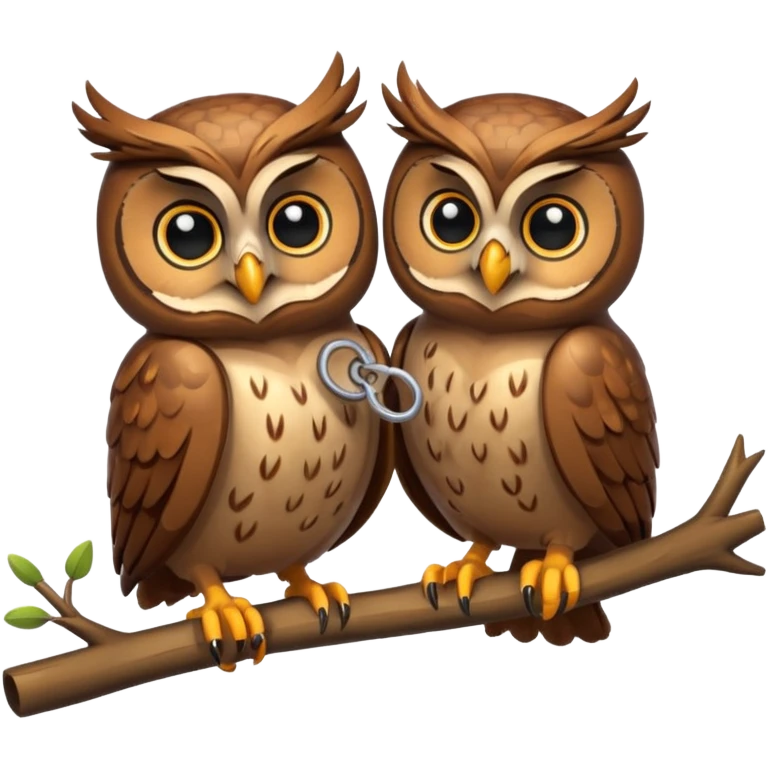 Сова передает ключи другой сове, у обеих довольные лица  emoji