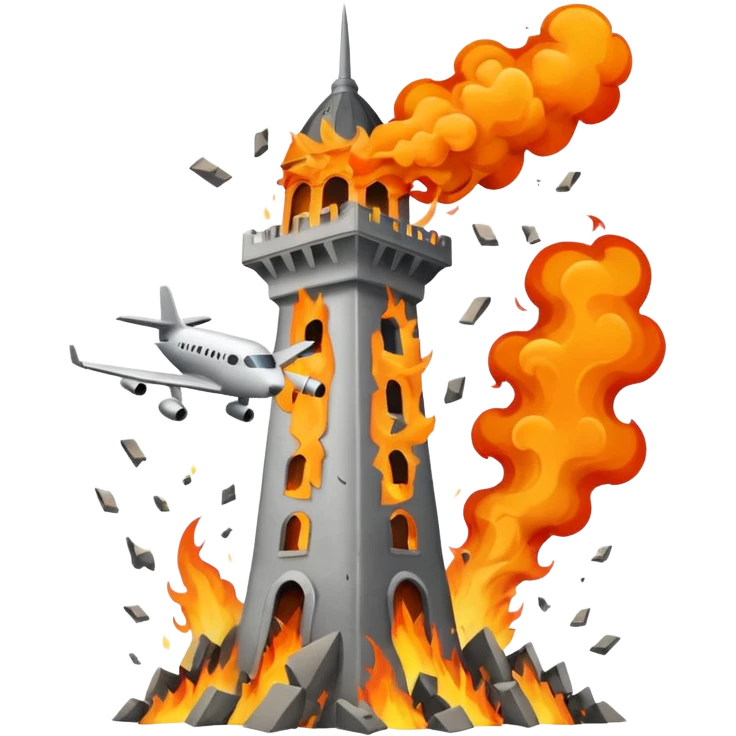 Plane crash into tower emoji