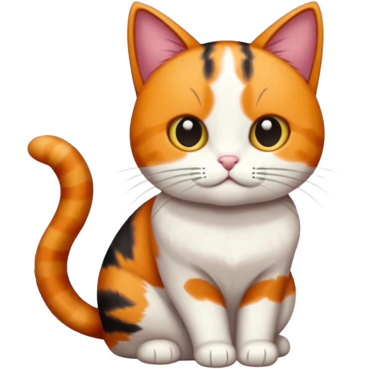 Calico cat wlh is drawing emoji