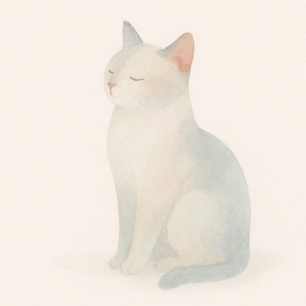 aesthetic cat, dreamy watercolor style emoji