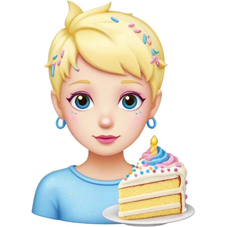 Pixie with cake emoji