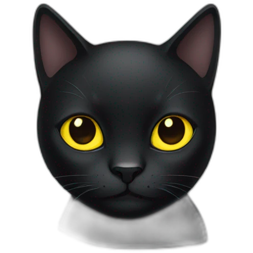 Black cat with yellow eyes emoji