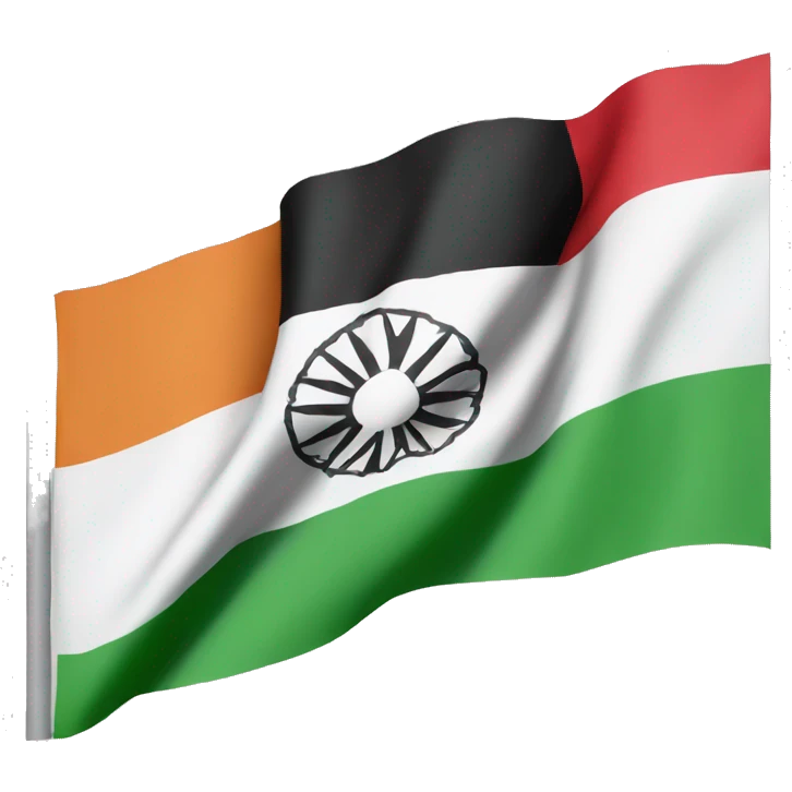 a afghanistan flag with a indian flag mixing with each other  emoji