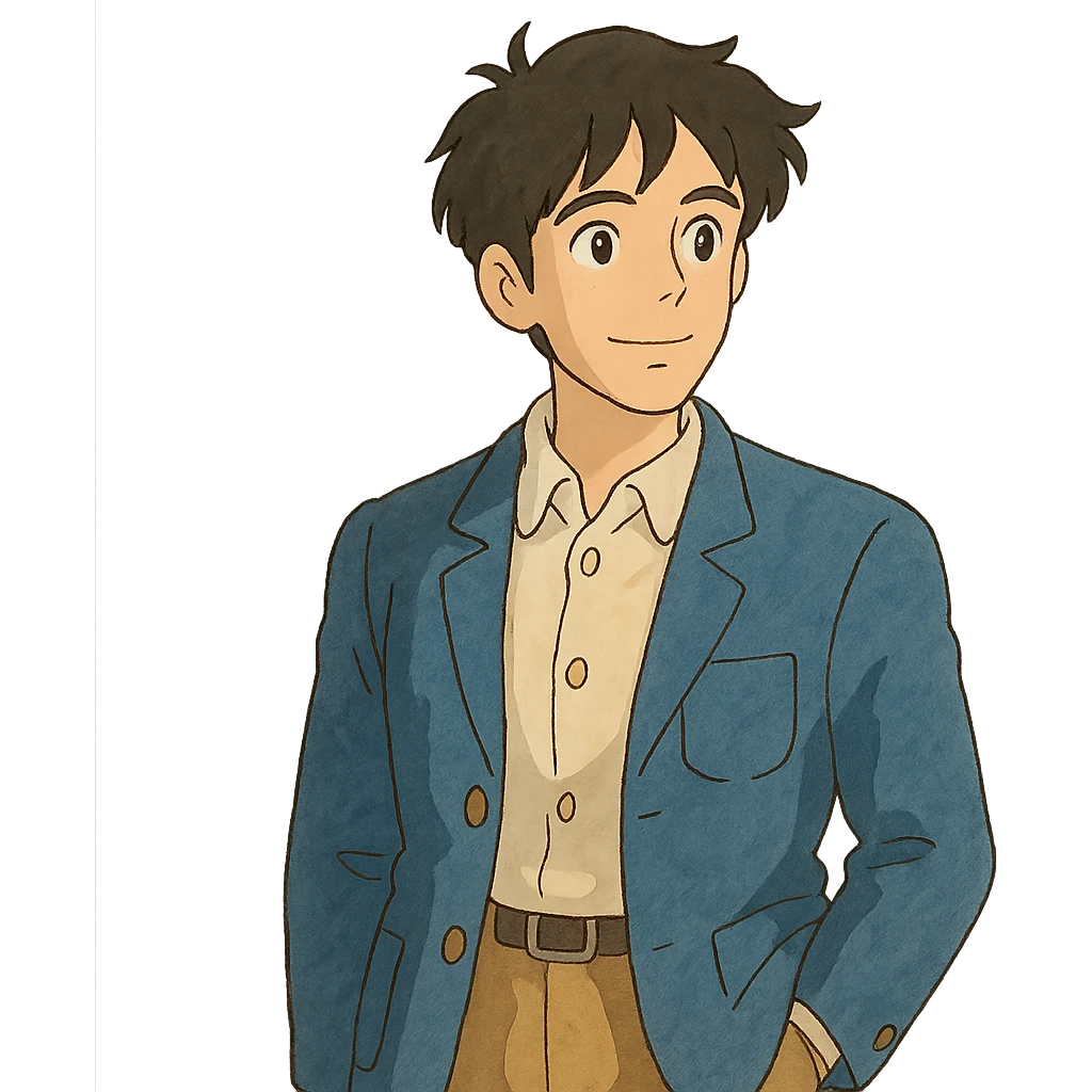 ghibli style illustration of a man emoji