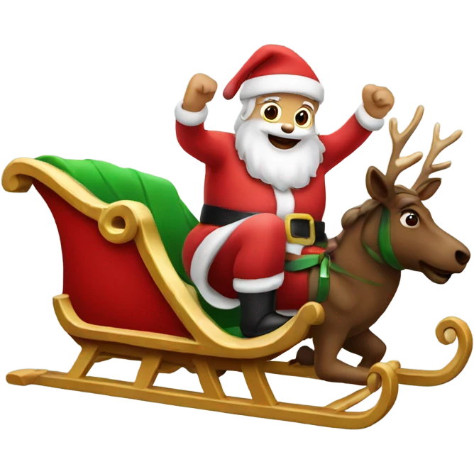 Santa on a sleigh emoji