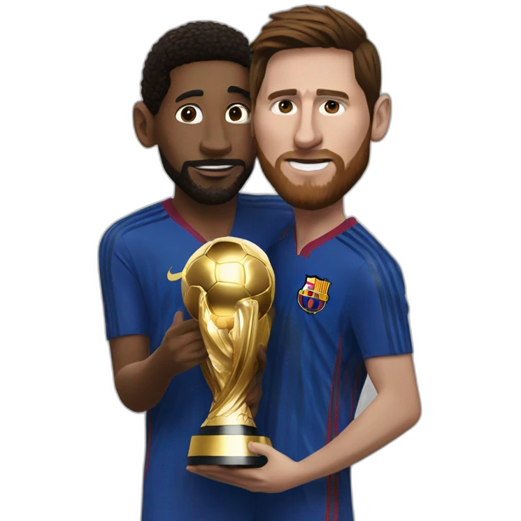 Halaand stealing the Ballon d'or to Messi emoji
