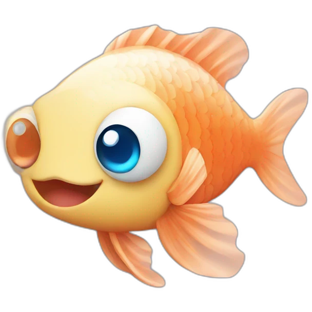 cute fish with blue eyes and hearts emoji