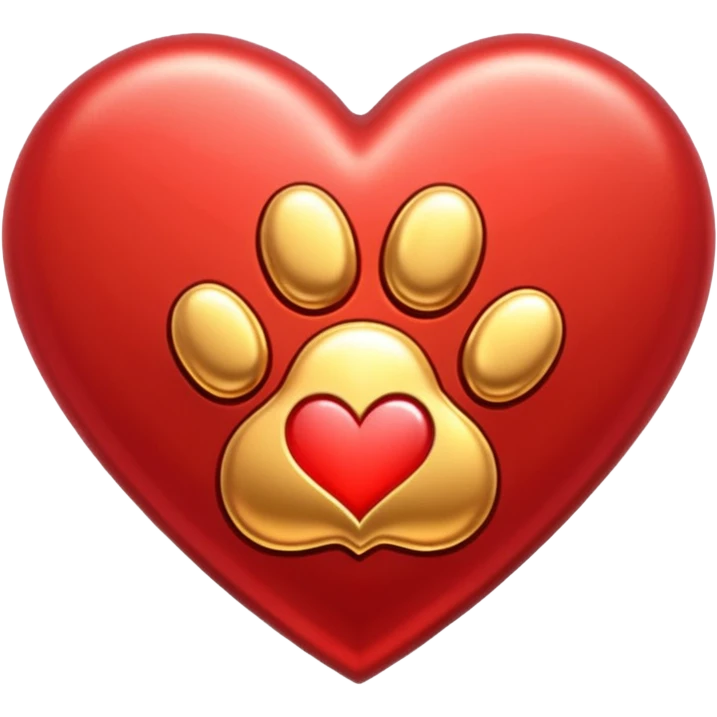 heart with a paw print and a heart border emoji