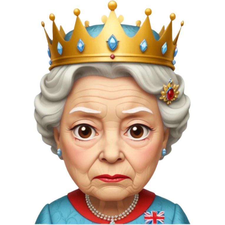 La reine Élisabeth 2 en moche et aigri très laide emoji