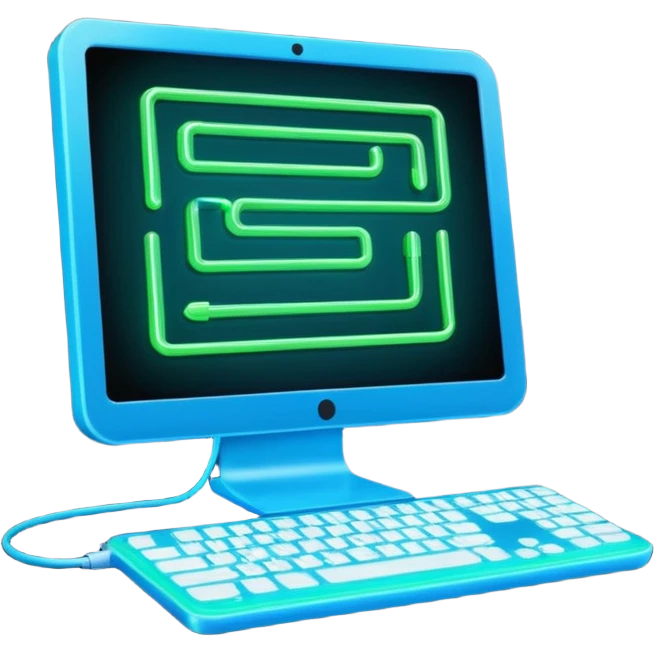neon colorful computer code emoji