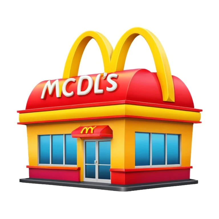 Neon McDonald’s restaurant  emoji