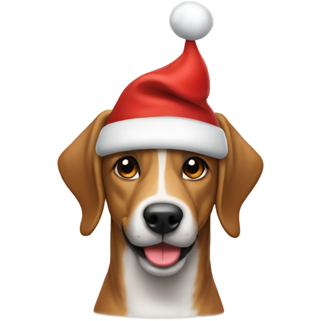 A dash hound wearing a Christmas hat emoji