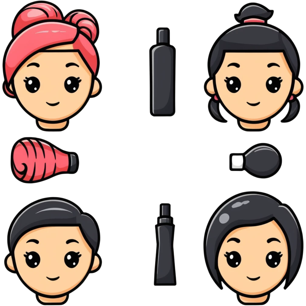 hair salon marketing social media promotion, hairstyle before and after emoji