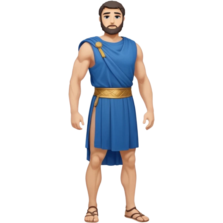 ancient greek man full length no weapons blue tunic emoji