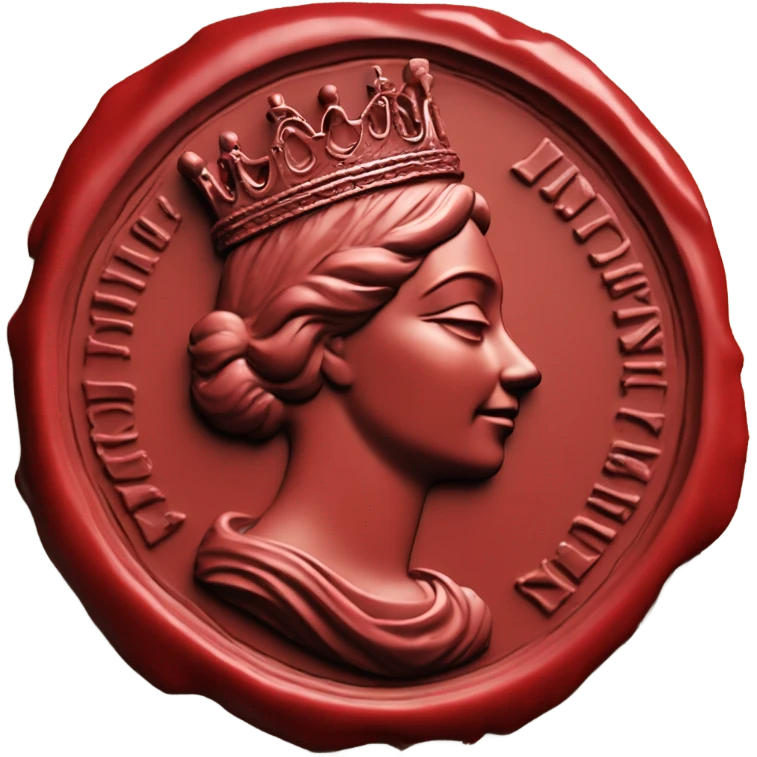 queen wax seal red crack broken circle emoji