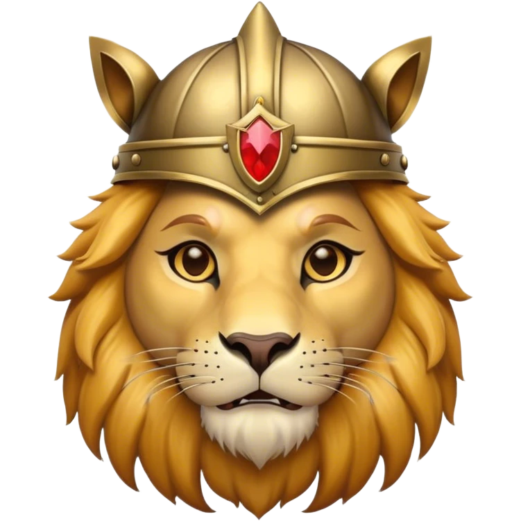 lion with medieval helmet emoji