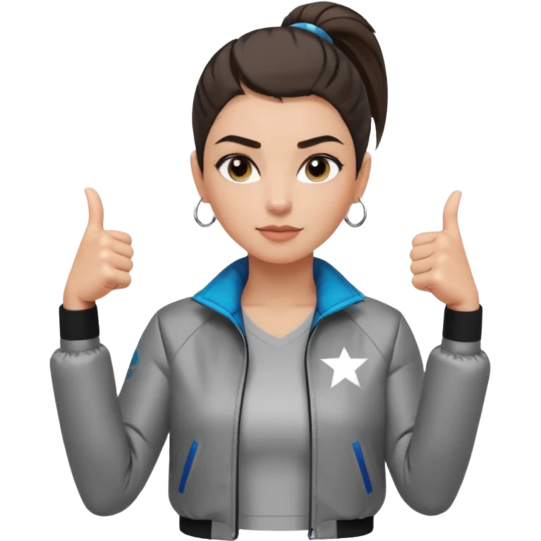 สีตาโทนเทาเท่ ๆ มีประกายคม

คิ้วได้รูป มองแล้วดูสตรอง

ผมหางม้าสูง / ผมสั้นสปอร์ต

เสื้อแจ็กเก็ต / ลุคสตรีทแฟชั่น

ท่าโพสกอดอก / ชูนิ้วโป้ง / เดินมั่น ๆ
ฟีล: Girl Boss, cool beauty, minimal but powerful emoji