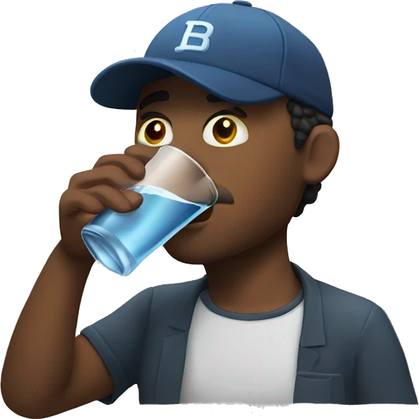 Man chugging a shot of water emoji