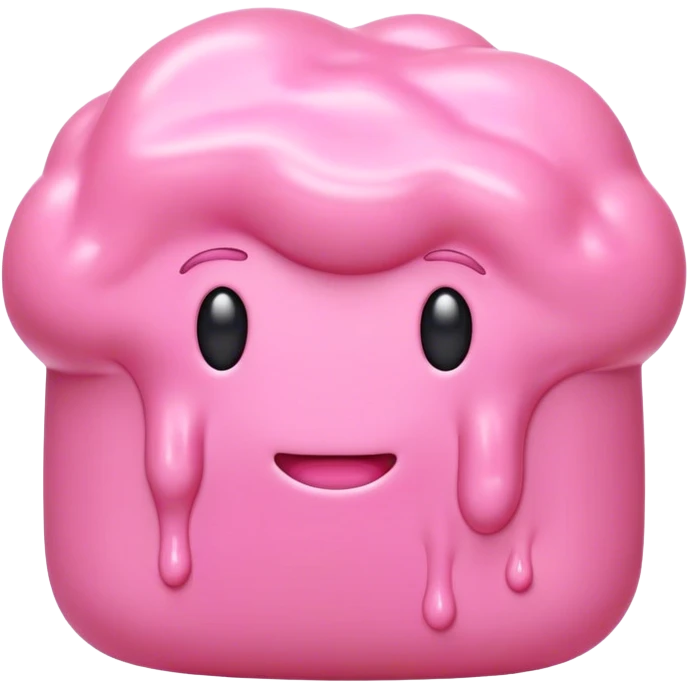 Cinematic Realistic Opaque Pink Slime, smooth and buttery with a pastel pink hue, ultra-glossy with a soft sheen, subtle folds and ridges forming as it moves, reflecting gentle highlights, glowing with a delicate, creamy texture, evoking a sense of playful satisfaction. emoji