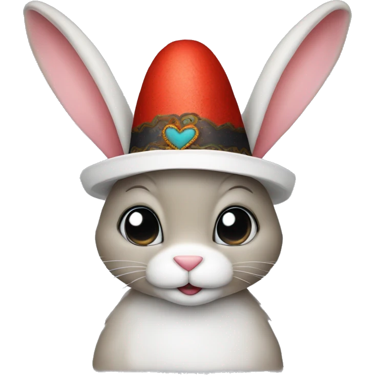 a bunny with heart eyes and a turkish hat emoji