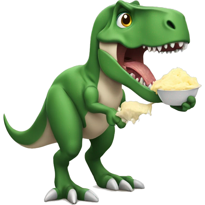 T - Rex eating mashed potatoes emoji