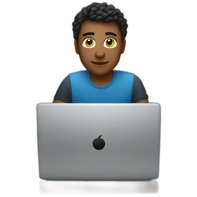 guy behind a dell laptop emoji