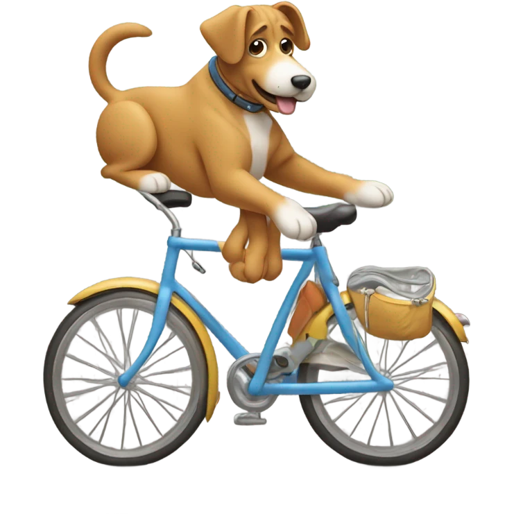 Dog riding bike  emoji