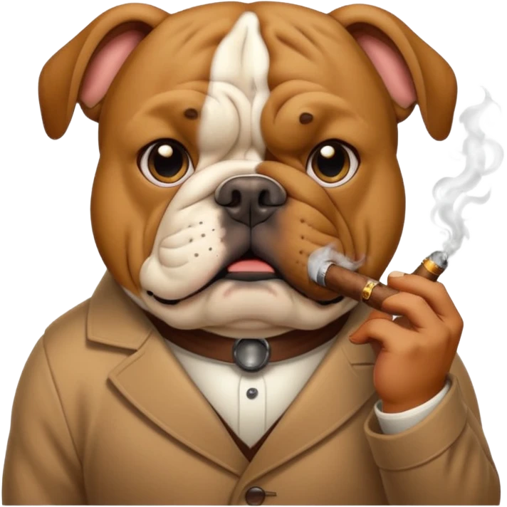 Bulldog smoking emoji