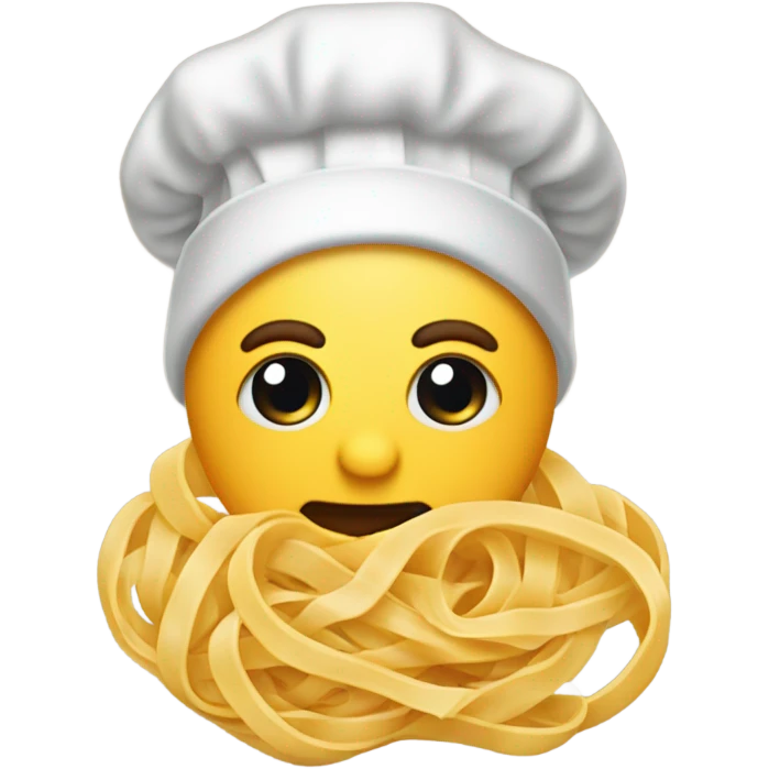 Fettuccine and linguine with a beanie that is cheesy emoji