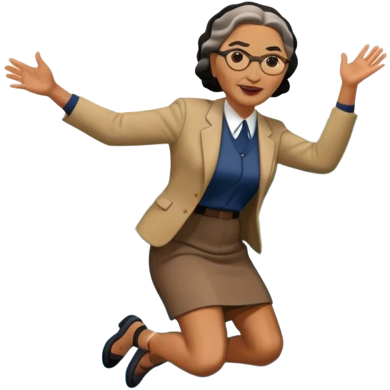 Rosa Parks jumping over a river emoji