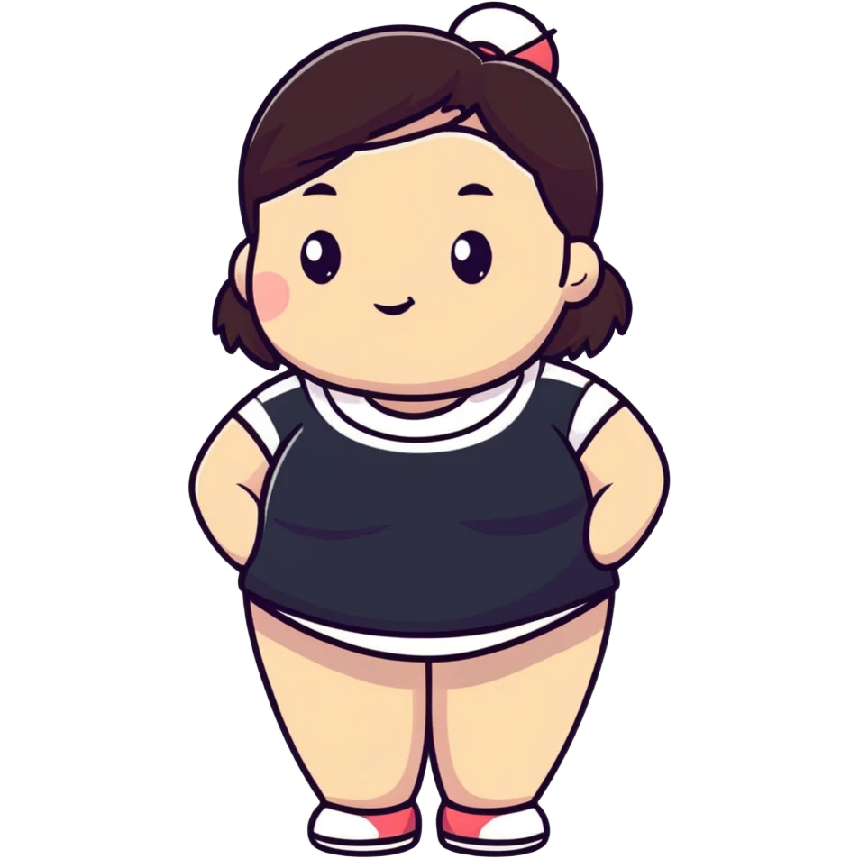 plus size girl with cute expression emoji