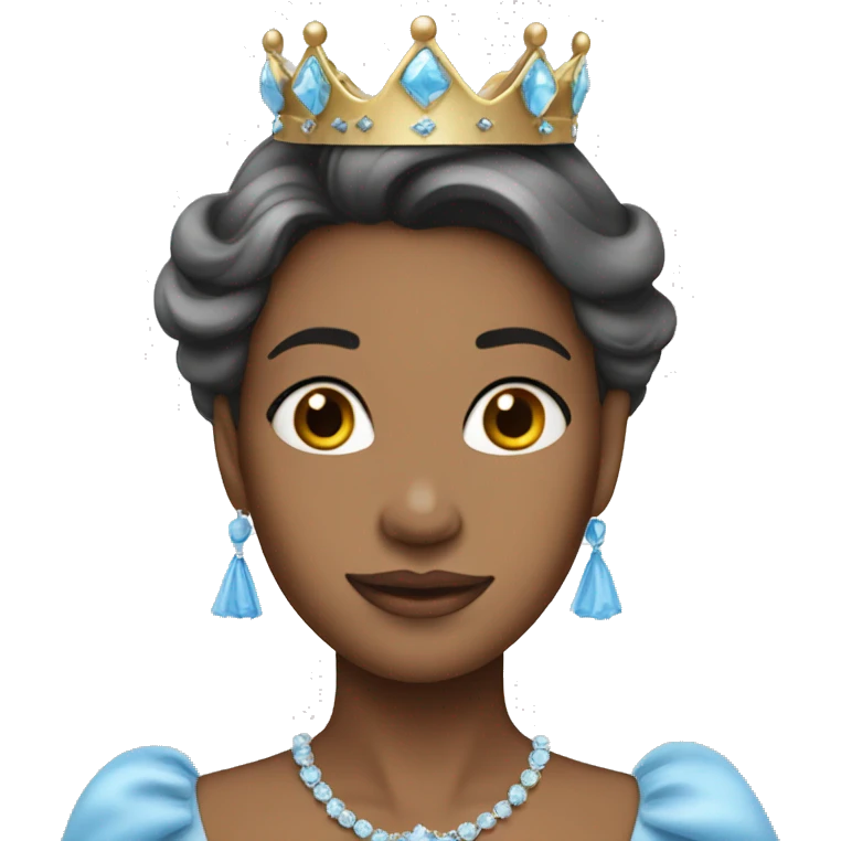 Princess wearing sky blue gown and crown emoji