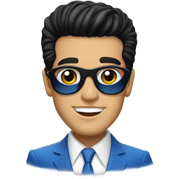 Elvis in blue suit emoji