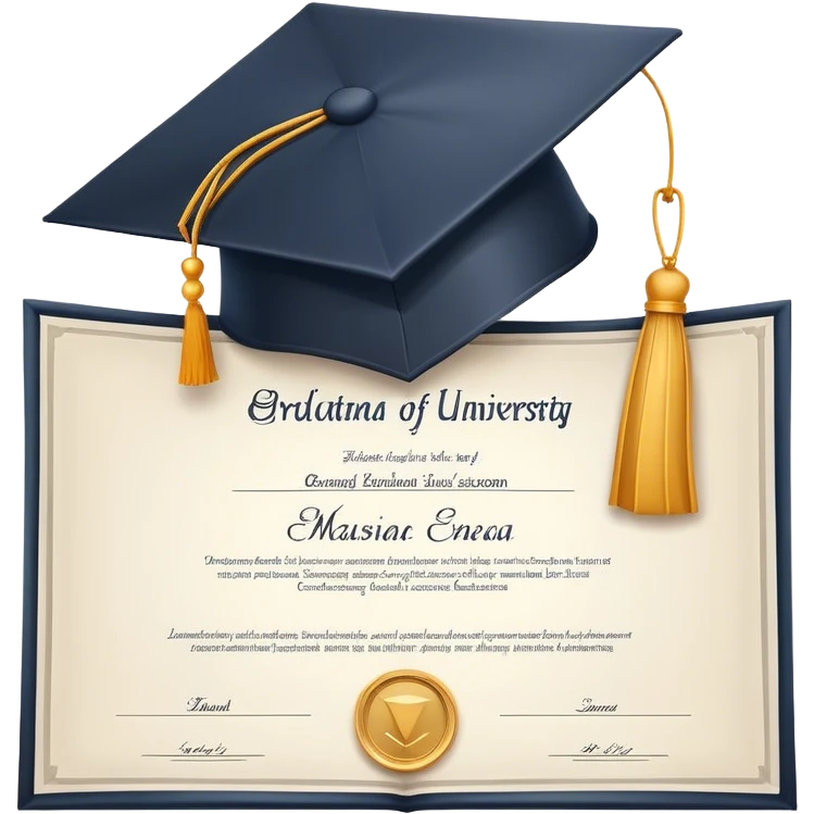Diploma de Universidad con un birrete emoji