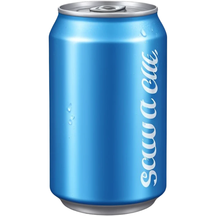 soft drink can, blue emoji
