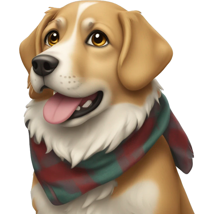 Ein Hund mit schal  emoji