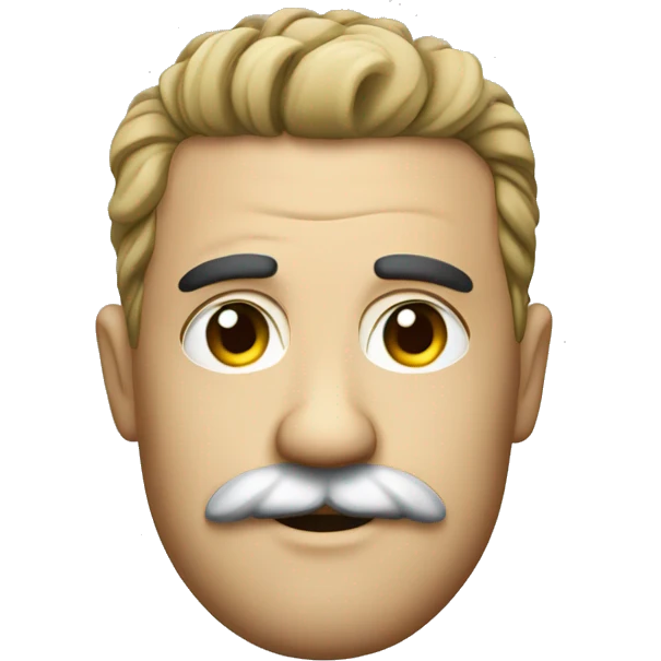 german diplomatic with hair on side and small moustache emoji
