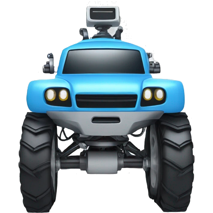 un robot  4WD care supravegheaza copii co o camera video emoji