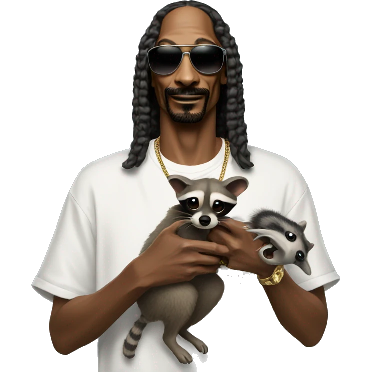 snoop dogg holding a raccoon emoji