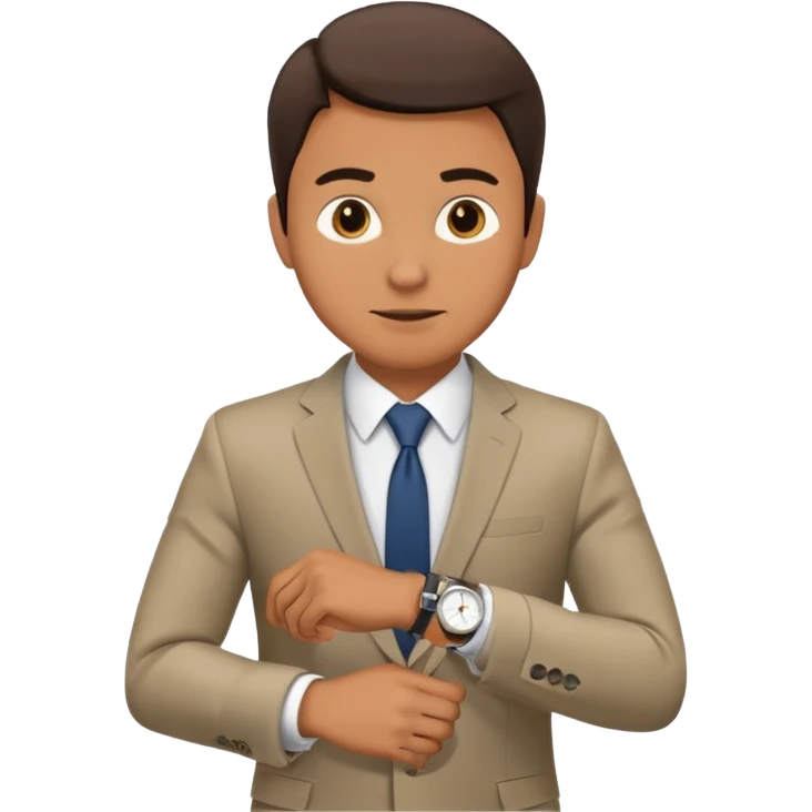 a man hurriedly checking his watch emoji