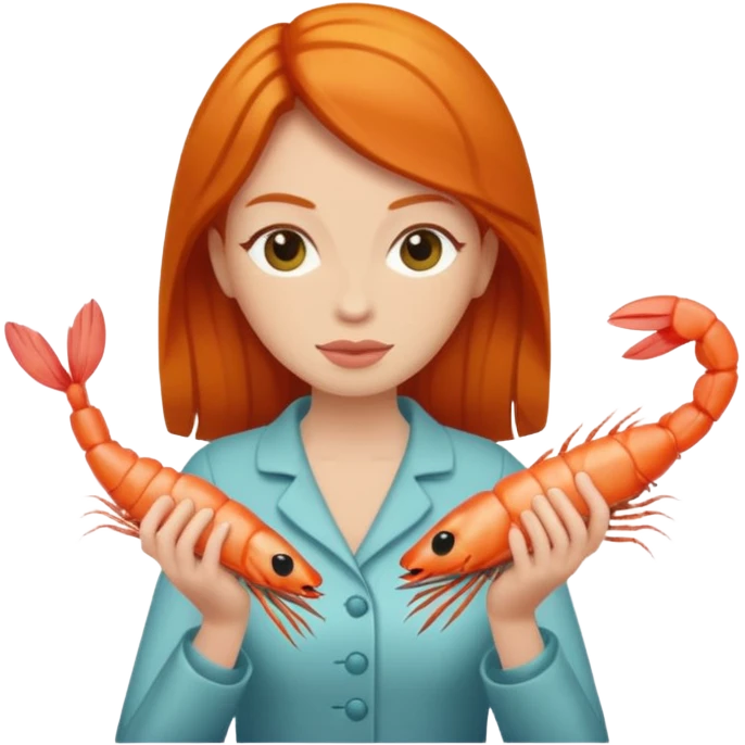 ginger woman with shrimp posture emoji