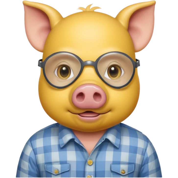 a pig with yellow mask and wearing shirt emoji