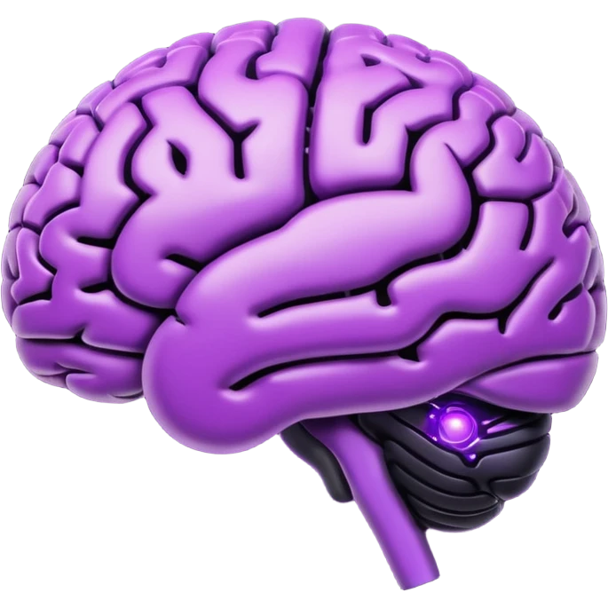 all-black and a little purple digital brain emoji