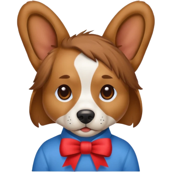 dog with head ribbon and shirt emoji
