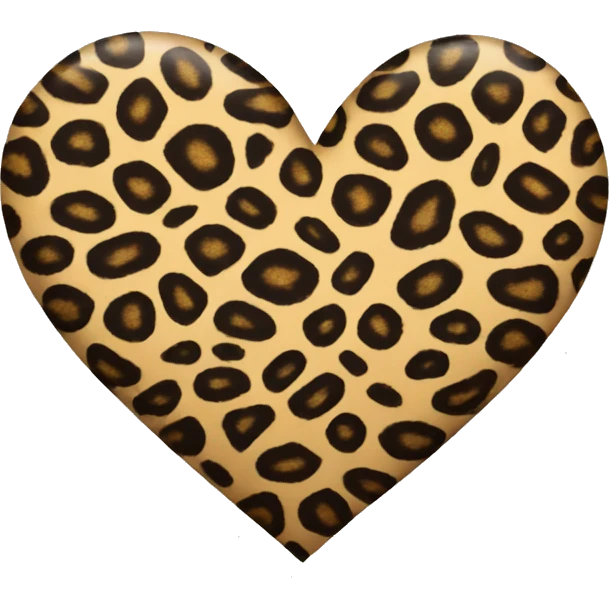 Leopard print heart shape emoji