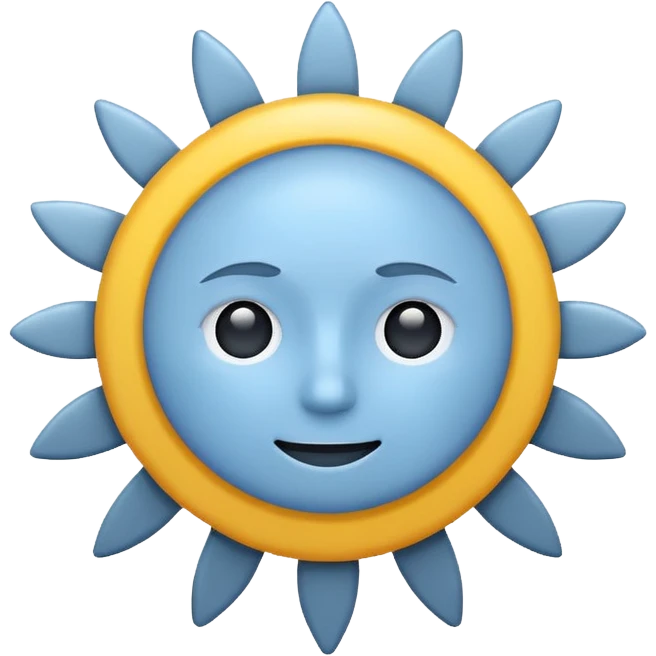 gray-blue sun emoji icon emoji