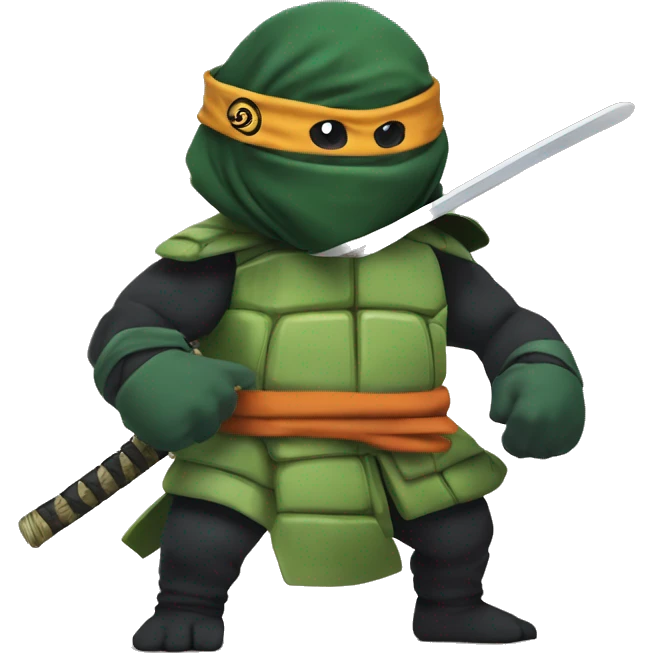 Tortue ninja qui se bat contre Naruto  emoji