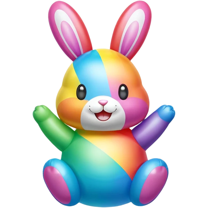 easter rainbow inflatable bouncy bunny emoji