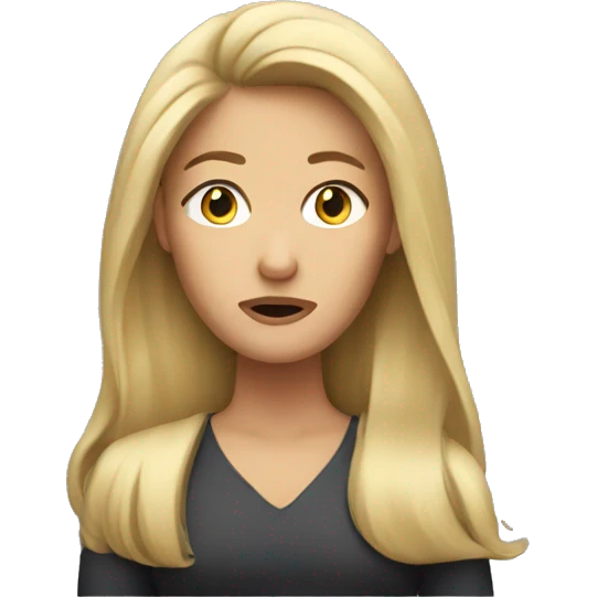 Blond woman with long hair annoyed  emoji